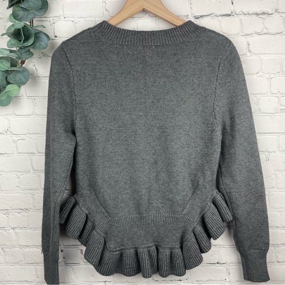 dRA Los Angeles Gray Long Sleeve Ruffle Sweater size xs - Picture 4 of 6